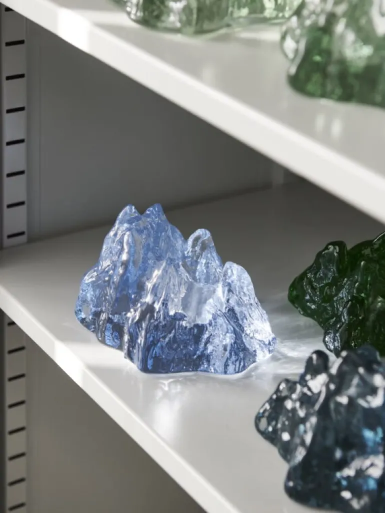 Kosta Boda The Rock ljuslykta, 91 mm, isblå