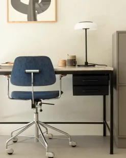 Labofa Heritage 65 skrivbord, 2 lådor, Thala-kalksten - svart