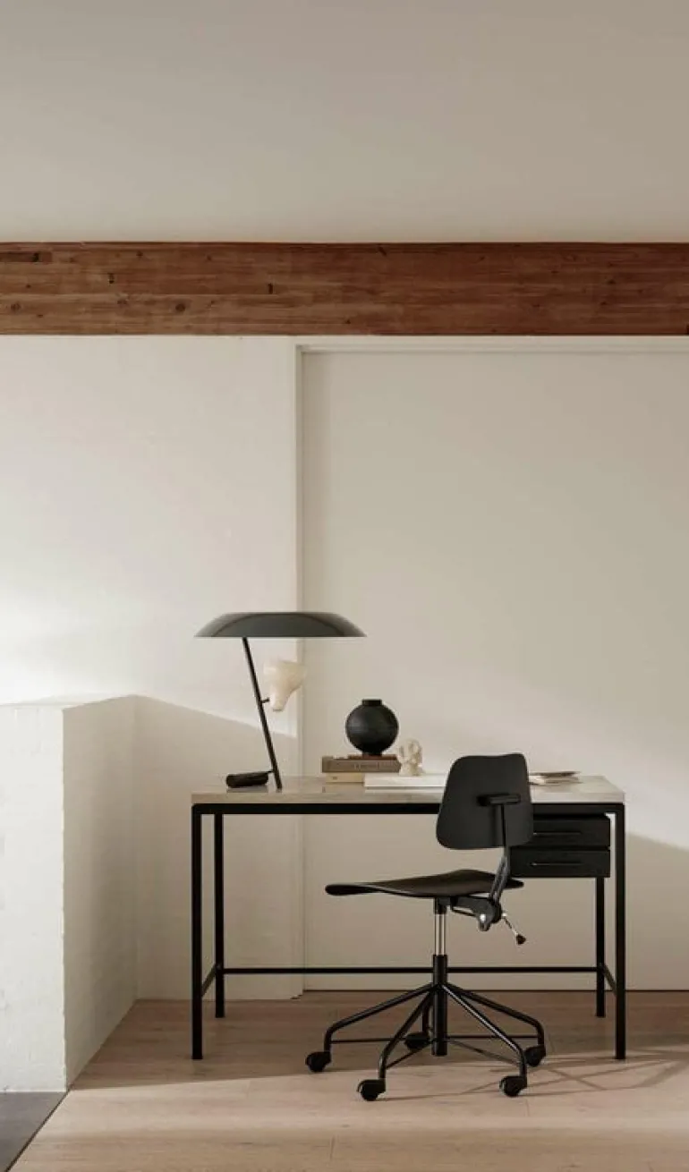 Labofa Heritage 65 skrivbord, 2 lådor, Thala-kalksten - svart