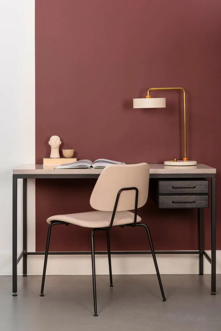 Labofa Heritage 65 skrivbord, 2 lådor, Thala-kalksten - svart