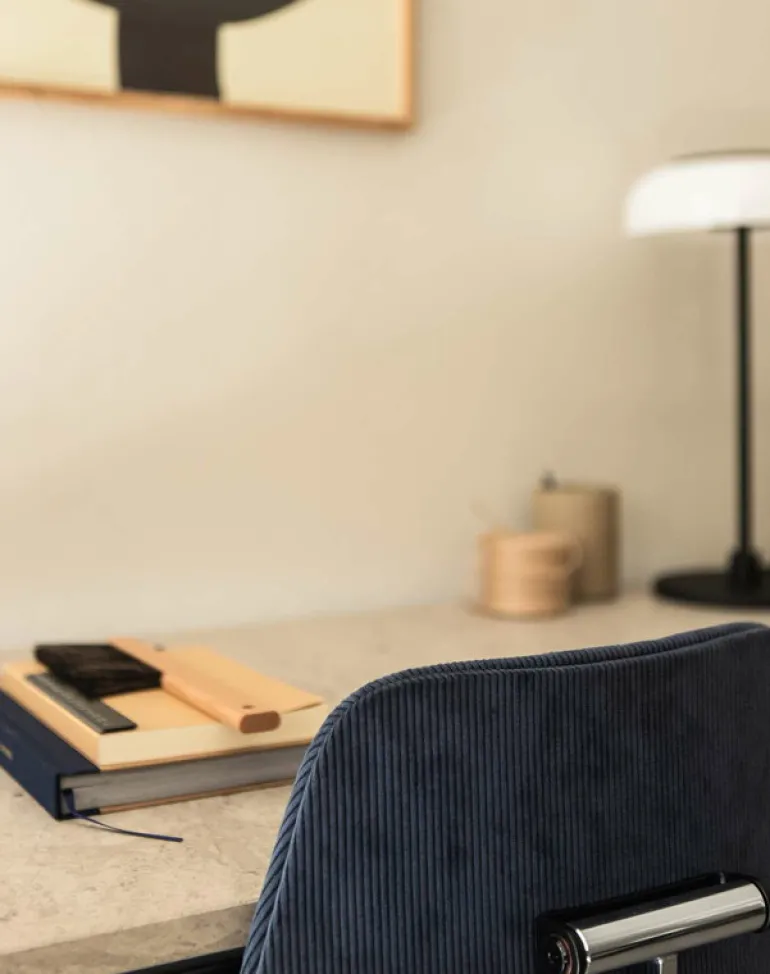 Labofa Heritage 65 skrivbord, 2 lådor, Thala-kalksten - svart