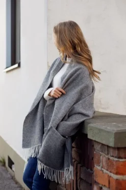 Lapuan Kankurit Arvo, ficksjal, 60 x 180 cm, vit - melerad grå