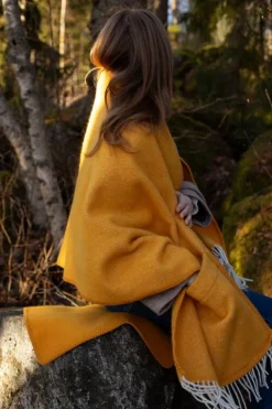 Lapuan Kankurit Arvo, ficksjal, 60 x 180 cm, vit - kaffefärgad orange