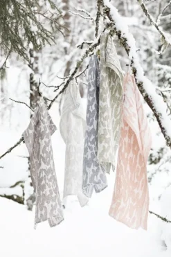 Lapuan Kankurit Jäkälä jättehandduk, vit - kanel