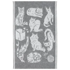 Lapuan Kankurit Kissanpäivät handduk, vit - mörkgrå
