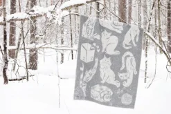 Lapuan Kankurit Kissanpäivät filt, grå - vit