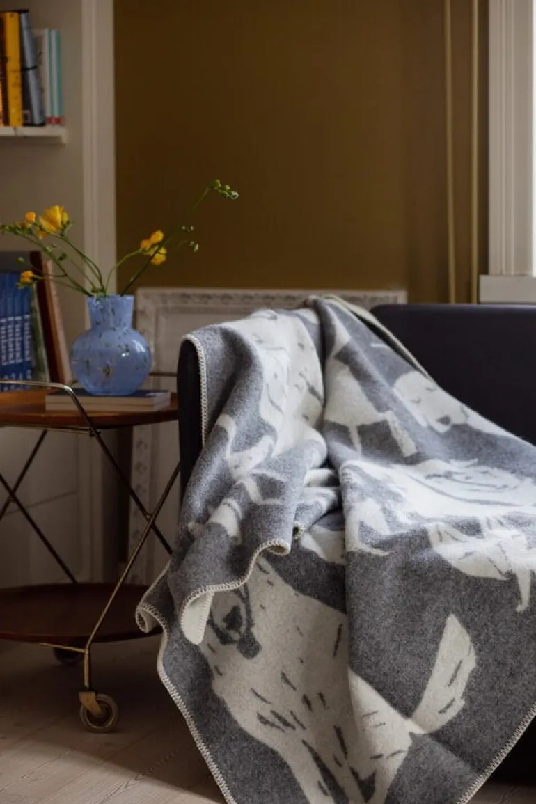 Lapuan Kankurit Koirapuisto filt, 90 x 130 cm, grå - vit