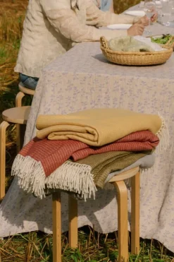 Lapuan Kankurit Lepo filt, 135 x 180 cm, vit - oker