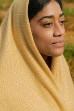 Lapuan Kankurit Lepo filt, 135 x 180 cm, vit - oker