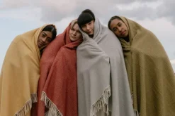 Lapuan Kankurit Lepo filt, 135 x 180 cm, vit - oker