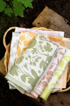 Lapuan Kankurit Puutarha handduk/servett, vit - lime