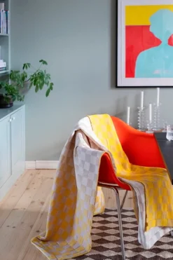 Lapuan Kankurit Shakki filt, beige - gul - vit