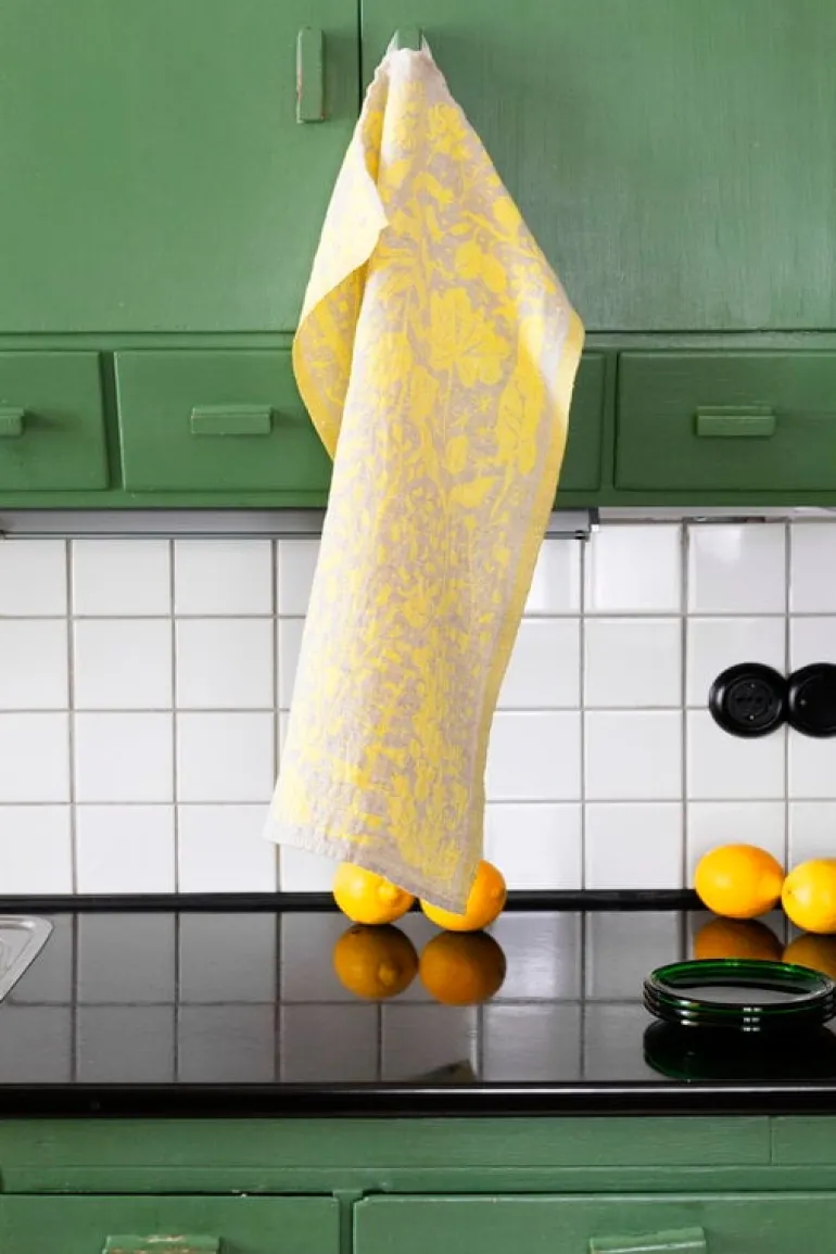 Lapuan Kankurit Villiyrtit handduk, gul - linne