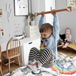 Lillagunga Bone Trapets, vit - grå rep