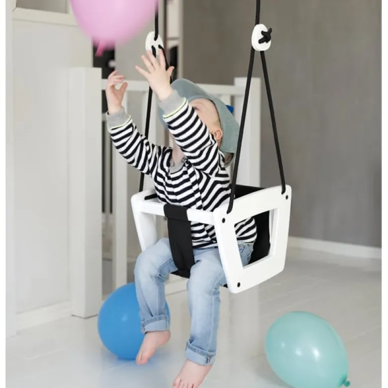 Lillagunga Lillagunga Toddler gunga, ek - svart sits