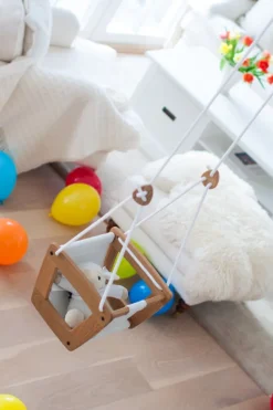 Lillagunga Lillagunga Toddler gunga, ek - vit sits och vitt rep