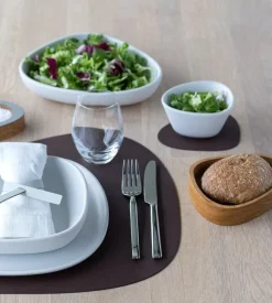 Lind DNA Curve bordstablett, 37 x 44 cm, mörkbrunt Nupo-läder