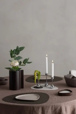 Lind DNA Curve glasunderlägg, ostronvitt Nupo-läder