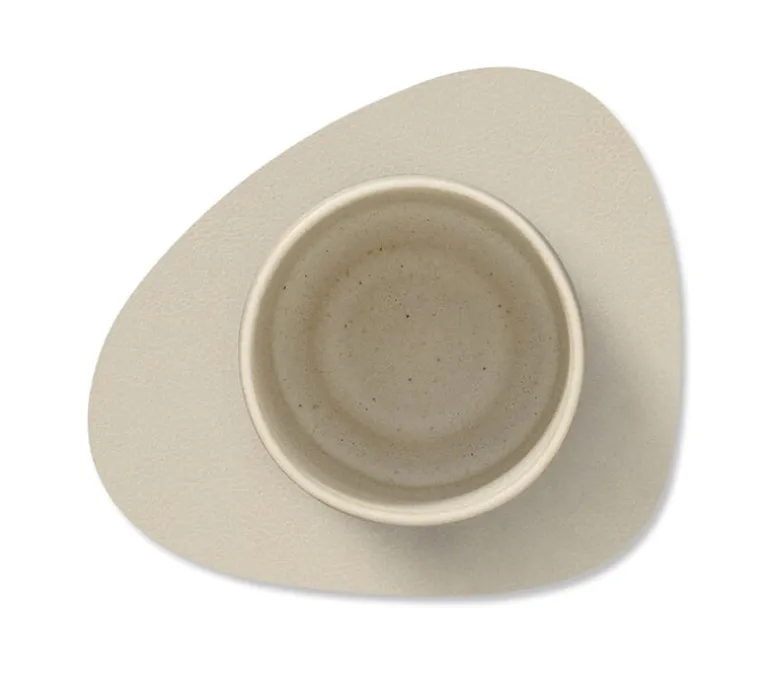 Lind DNA Curve glasunderlägg, gräddvitt Serene-läder