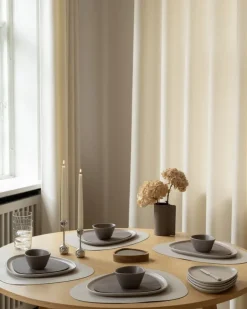 Lind DNA Curve glasunderlägg, askgrått Serene-läder