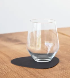 Lind DNA Curve glasunderlägg, svart Nupo-läder