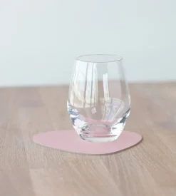 Lind DNA Curve glasunderlägg, rosenrött Nupo-läder