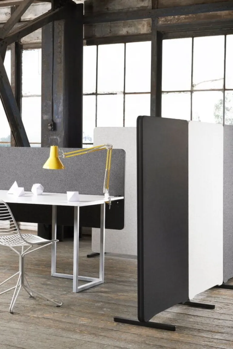 Lintex Edge bordsskärm, frontmonterad, mörkgrå - svart