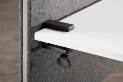 Lintex Edge bordsskärm, frontmonterad, mörkgrå - svart