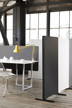 Lintex Edge bordsskärm, frontmonterad, grå - vit