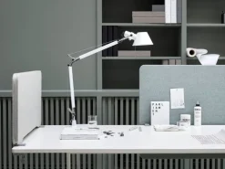 Lintex Edge bordsskärm, frontmonterad, grå - vit