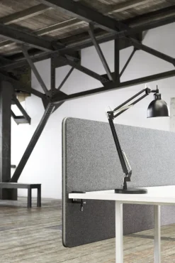 Lintex Edge bordsskärm, frontmonterad, grå - vit