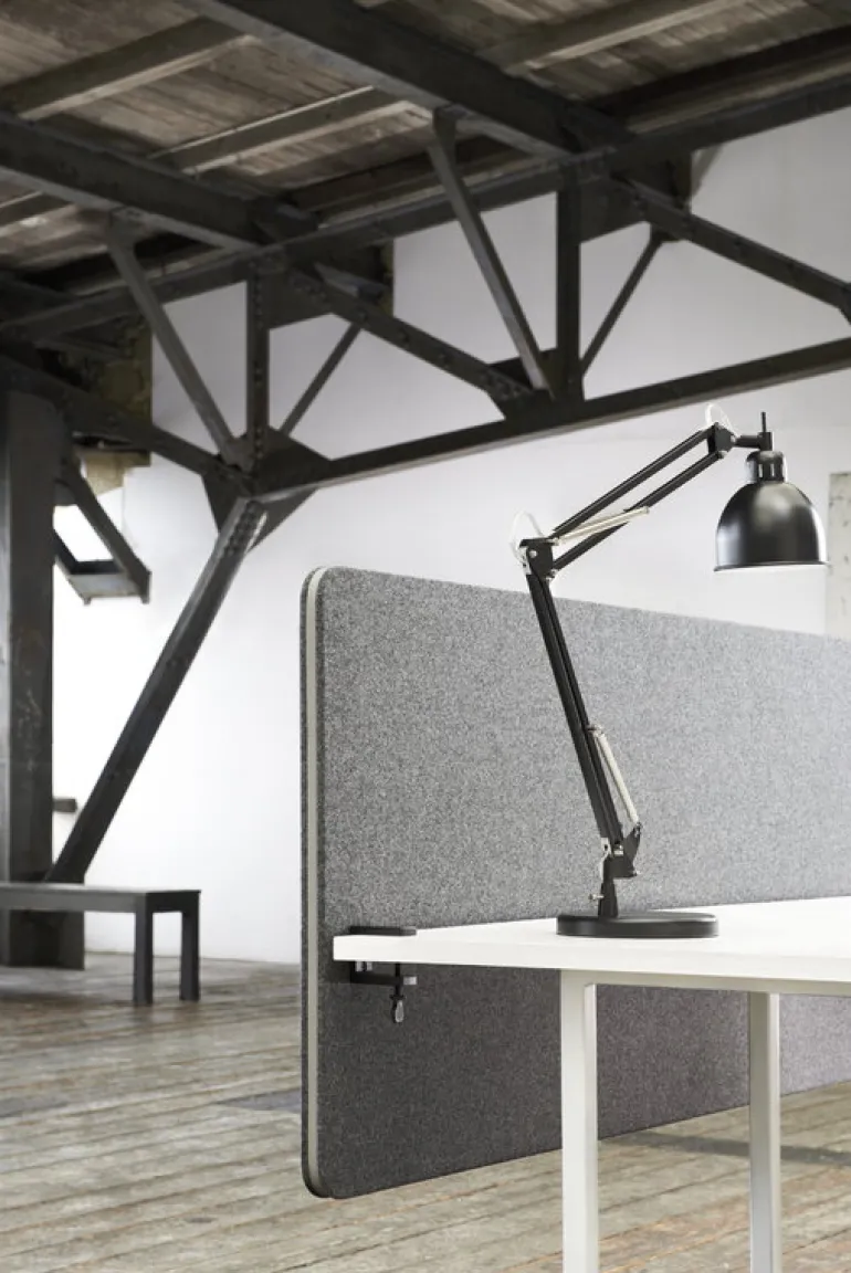 Lintex Edge bordsskärm, frontmonterad, grå - vit