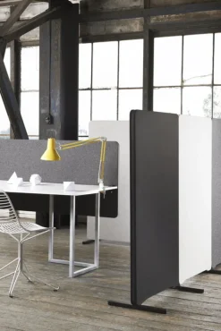 Lintex Edge golvskärm med hjul, mörkgrå - svart