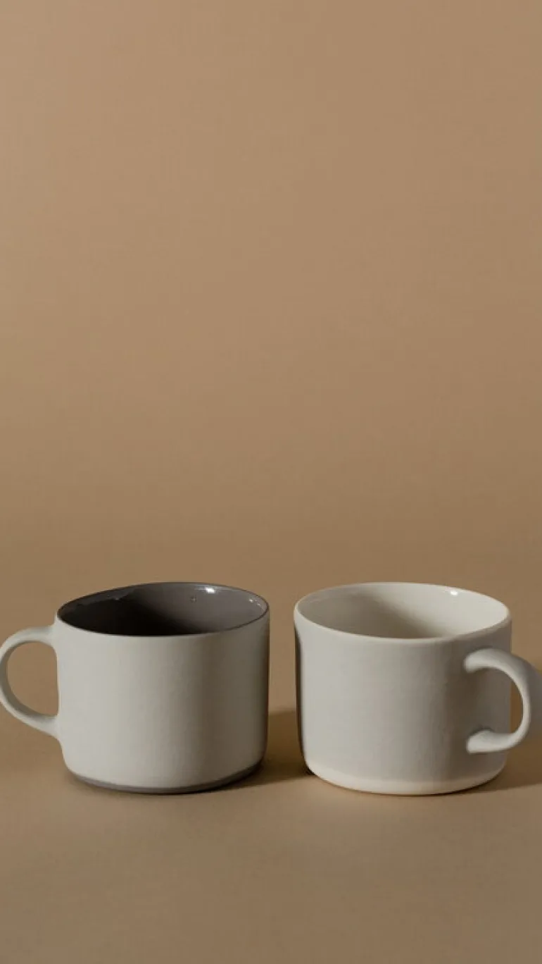 Lokal Helsinki Kahvi kopp, M, vit - grå