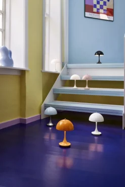 Louis Poulsen Panthella 160 Portable Metal V2 bordslampa, blekblå