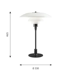 Louis Poulsen PH 3½–2½ bordslampa, metalliserad svart