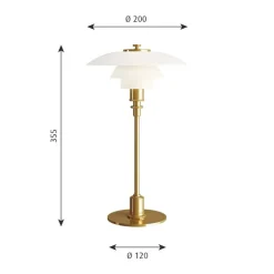 Louis Poulsen PH 2/1 bordslampa, metalliserad mässing