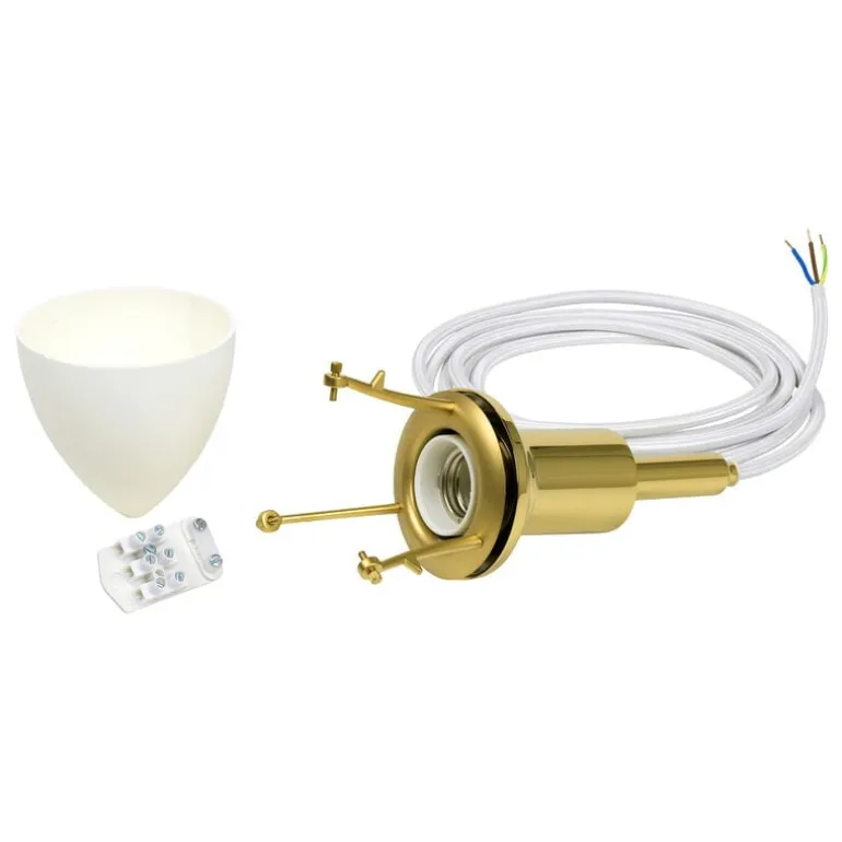 Louis Poulsen PH 3/2 cord set and ceiling cup, metallised brass