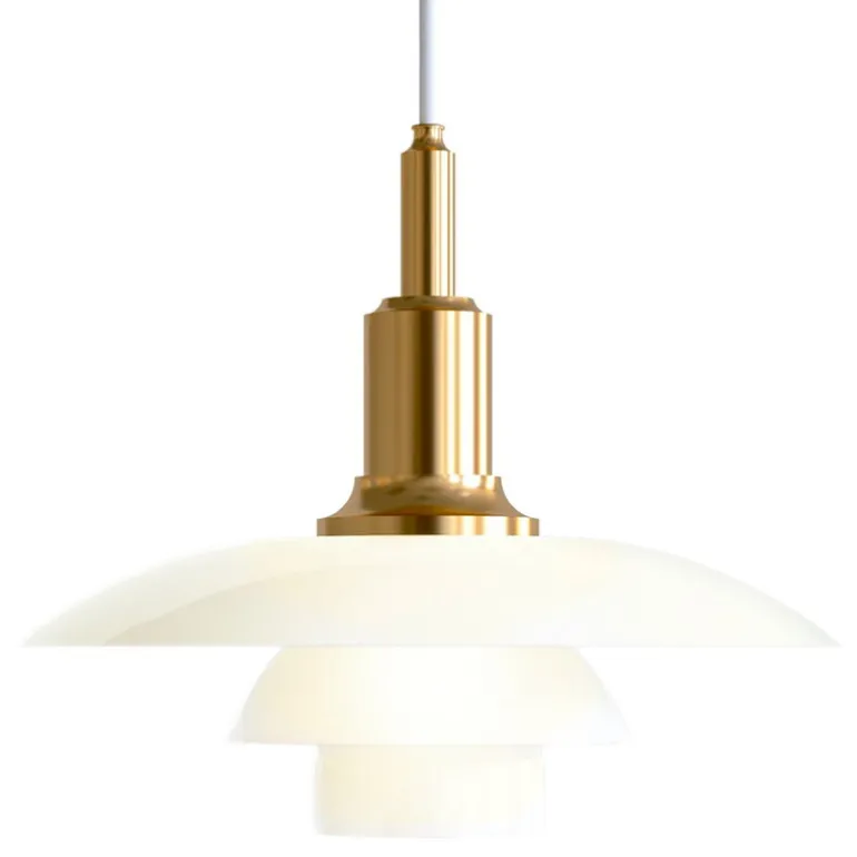 Louis Poulsen PH 3/2 cord set and ceiling cup, metallised brass