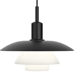 Louis Poulsen PH 5/5 hänglampa, svart metall - opalglas