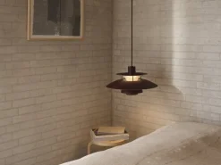 Louis Poulsen PH 5 Mini Monochrome, pendellampa, burgundy