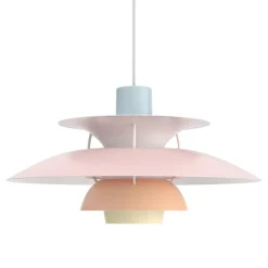 Louis Poulsen PH 5 Pastels taklampa, blå - rosa - persika