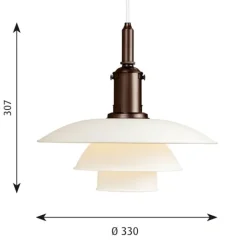 Louis Poulsen PH 3½–3 pendellampa, vit