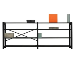 Lundia Classic öppen hylla, dubbel, 204 cm, svart