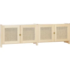 Lundia Classic tv-bänk med rottingdörrar, naturell