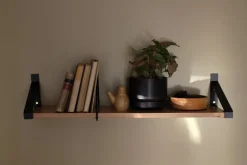 Lundia Classic vägg hylla, 80 x 30 cm, svart - brun