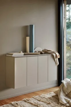 Lundia Fuuga sidobord, 128 cm, väggmontering, cashmere