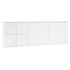 Lundia Fuuga sidobord, 192 cm, med sockel, vit