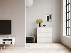 Lundia Fuuga skåp, 96 cm, 9 luckor, vitt