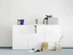 Lundia Fuuga skåp, 192 cm, stora och små dörrar, vit